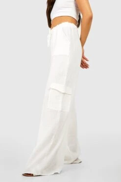 Lockere Baumwoll Cargo-Hose In Knitteroptik 7 Lockere Baumwoll Cargo-Hose In Knitteroptik -Deutschland Mode Pfiff Verkaufs-Shop gzz54454 white xl 3