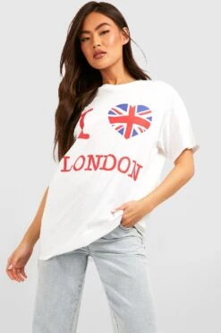 Oversize T-Shirt Mit I Heart London Print