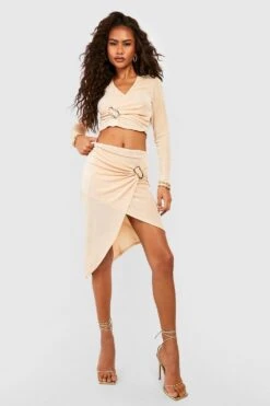 Wickel-Midirock Mit Metall-Ring