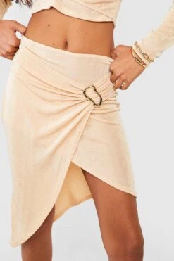Wickel-Midirock Mit Metall-Ring -Deutschland Mode Pfiff Verkaufs-Shop gzz54720 sand xl 3