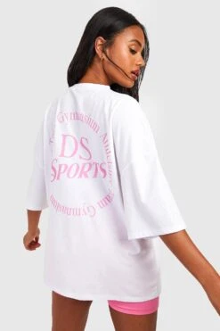 Oversize T-Shirt Mit Ds Sports Slogan -Deutschland Mode Pfiff Verkaufs-Shop gzz54951 white xl 2
