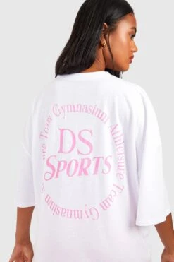 Oversize T-Shirt Mit Ds Sports Slogan -Deutschland Mode Pfiff Verkaufs-Shop gzz54951 white xl 3