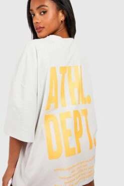 Oversize T-Shirt Mit Ath Dept Slogan 7 Oversize T-Shirt Mit Ath Dept Slogan -Deutschland Mode Pfiff Verkaufs-Shop gzz54952 light20grey xl 3