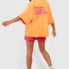 Oversize T-Shirt Mit Sports Athletic Slogan