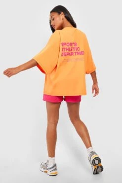 Oversize T-Shirt Mit Sports Athletic Slogan