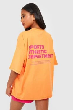 Oversize T-Shirt Mit Sports Athletic Slogan -Deutschland Mode Pfiff Verkaufs-Shop gzz54953 orange xl 2