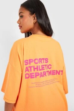 Oversize T-Shirt Mit Sports Athletic Slogan -Deutschland Mode Pfiff Verkaufs-Shop gzz54953 orange xl 3
