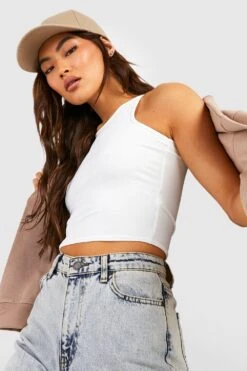 Basic Racer Crop Top -Deutschland Mode Pfiff Verkaufs-Shop gzz55095 white xl 2