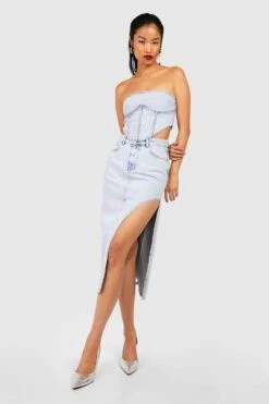 Denim-Midirock Mit Schlitz 6 Denim-Midirock Mit Schlitz -Deutschland Mode Pfiff Verkaufs-Shop gzz55176 light20blue xl 2