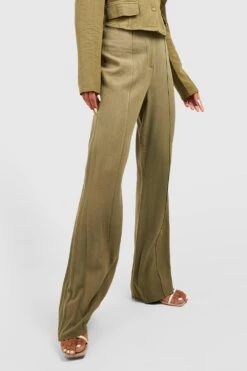 Schlaghose Mit Ausgefranstem Saum -Deutschland Mode Pfiff Verkaufs-Shop gzz55367 khaki xl 3