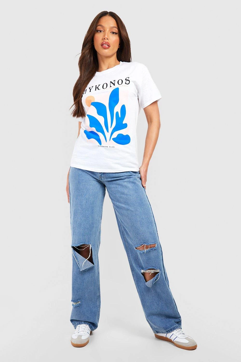 Tall T-Shirt Mit Mykonos Print 3 Tall T-Shirt Mit Mykonos Print – Bild 3