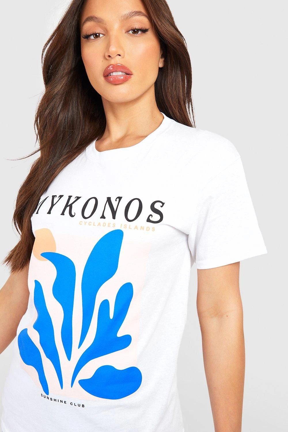 Tall T-Shirt Mit Mykonos Print 4 Tall T-Shirt Mit Mykonos Print – Bild 4