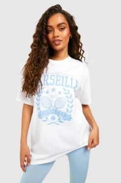 Oversize T-Shirt Mit Tennis-Print