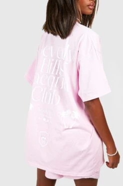 Oversize T-Shirt Mit Racquet Club Print -Deutschland Mode Pfiff Verkaufs-Shop gzz56444 light20pink xl 3
