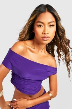 Crop Top & Maxirock Mit Twist-Schultern -Deutschland Mode Pfiff Verkaufs-Shop gzz57048 purple xl 3