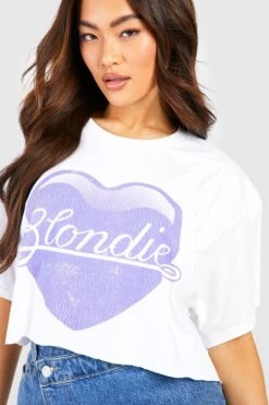 Kurzes T-Shirt Mit Lizenziertem Blondie Band Print 7 Kurzes T-Shirt Mit Lizenziertem Blondie Band Print -Deutschland Mode Pfiff Verkaufs-Shop gzz57095 white xl 3