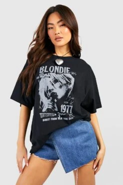 Oversize T-Shirt Mit Lizenziertem Blondie Band Print