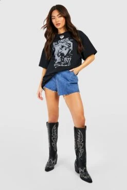 Oversize T-Shirt Mit Lizenziertem Blondie Band Print -Deutschland Mode Pfiff Verkaufs-Shop gzz57096 black xl 2