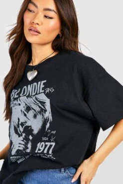 Oversize T-Shirt Mit Lizenziertem Blondie Band Print -Deutschland Mode Pfiff Verkaufs-Shop gzz57096 black xl 3
