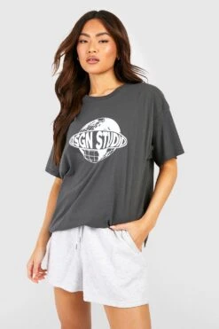 Oversize T-Shirt Mit Dsgn World Print