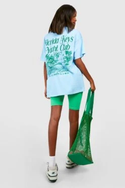 Oversize T-Shirt Mit Florida Yacht Club Print