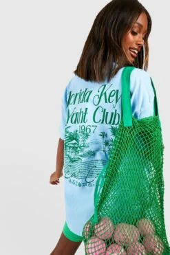 Oversize T-Shirt Mit Florida Yacht Club Print -Deutschland Mode Pfiff Verkaufs-Shop gzz57157 light20blue xl 3