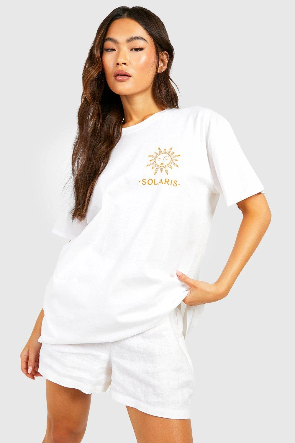 Oversize T-Shirt Mit Taschen-Print 1 Oversize T-Shirt Mit Taschen-Print