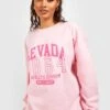 Oversize Sweatshirt Mit Nevada Slogan