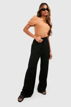 Rundhals-Body Mit Puffärmeln -Deutschland Mode Pfiff Verkaufs-Shop gzz57808 camel xl 2