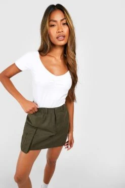 Kurzärmliger Body Mit Gerafftem Detail -Deutschland Mode Pfiff Verkaufs-Shop gzz57825 white xl 2