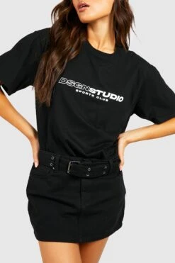 Oversize T-Shirt Mit Dsgn Studio Print -Deutschland Mode Pfiff Verkaufs-Shop gzz58320 black xl 3