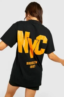 Oversize T-Shirt Mit Nyc Print 6 Oversize T-Shirt Mit Nyc Print -Deutschland Mode Pfiff Verkaufs-Shop gzz58321 black xl 2