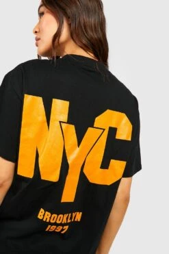 Oversize T-Shirt Mit Nyc Print 7 Oversize T-Shirt Mit Nyc Print -Deutschland Mode Pfiff Verkaufs-Shop gzz58321 black xl 3