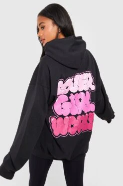 Oversize Hoodie Mit Lover Girl World Bubble Slogan -Deutschland Mode Pfiff Verkaufs-Shop gzz58389 black xl 2