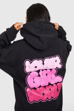 Oversize Hoodie Mit Lover Girl World Bubble Slogan -Deutschland Mode Pfiff Verkaufs-Shop gzz58389 black xl 3