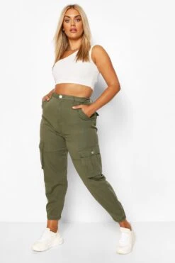 Plus Khaki Cargo Jeans